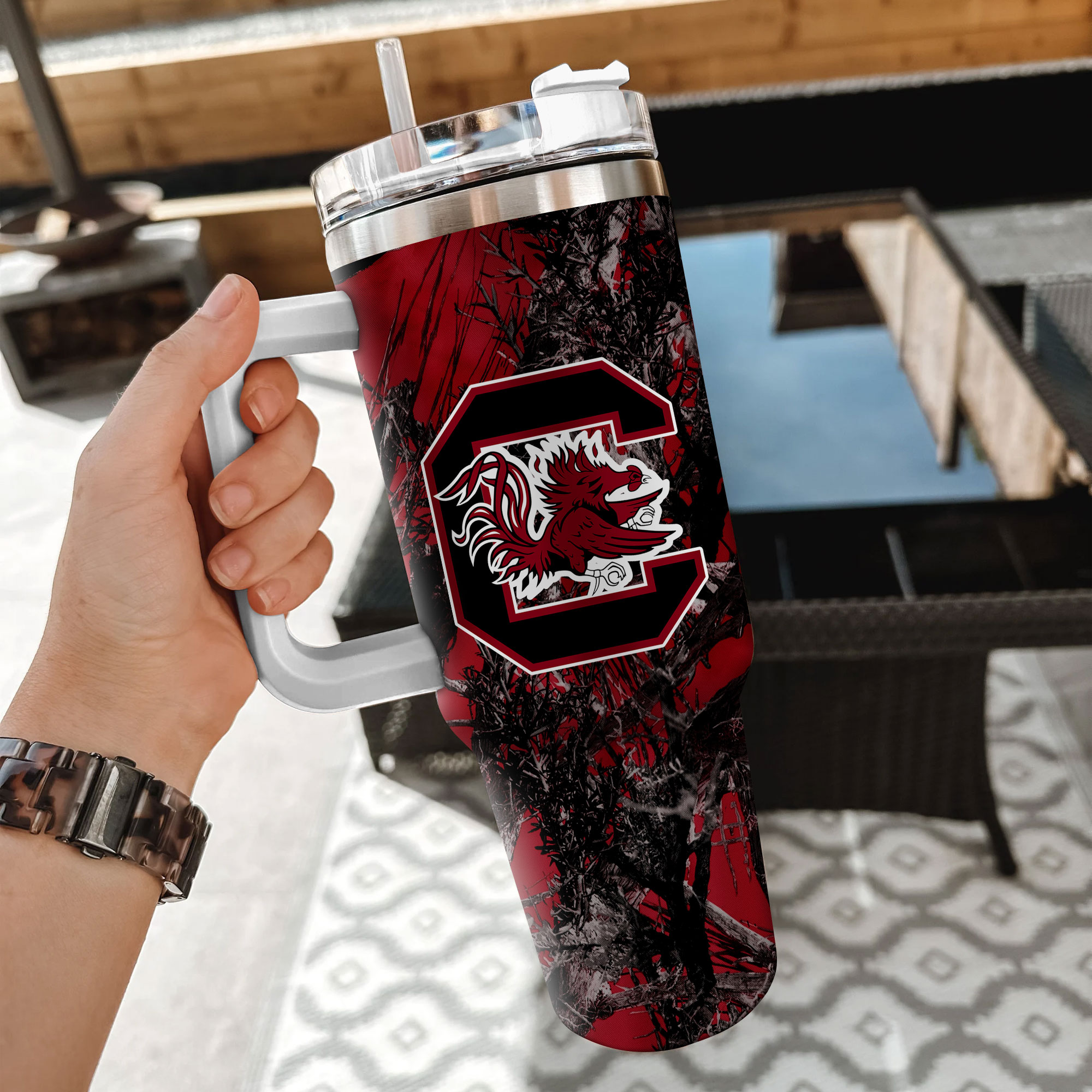 South Carolina Gamecocks NCAA Hunting Custom Stanley Cup 40 oz 30 oz Tumbler With Handle