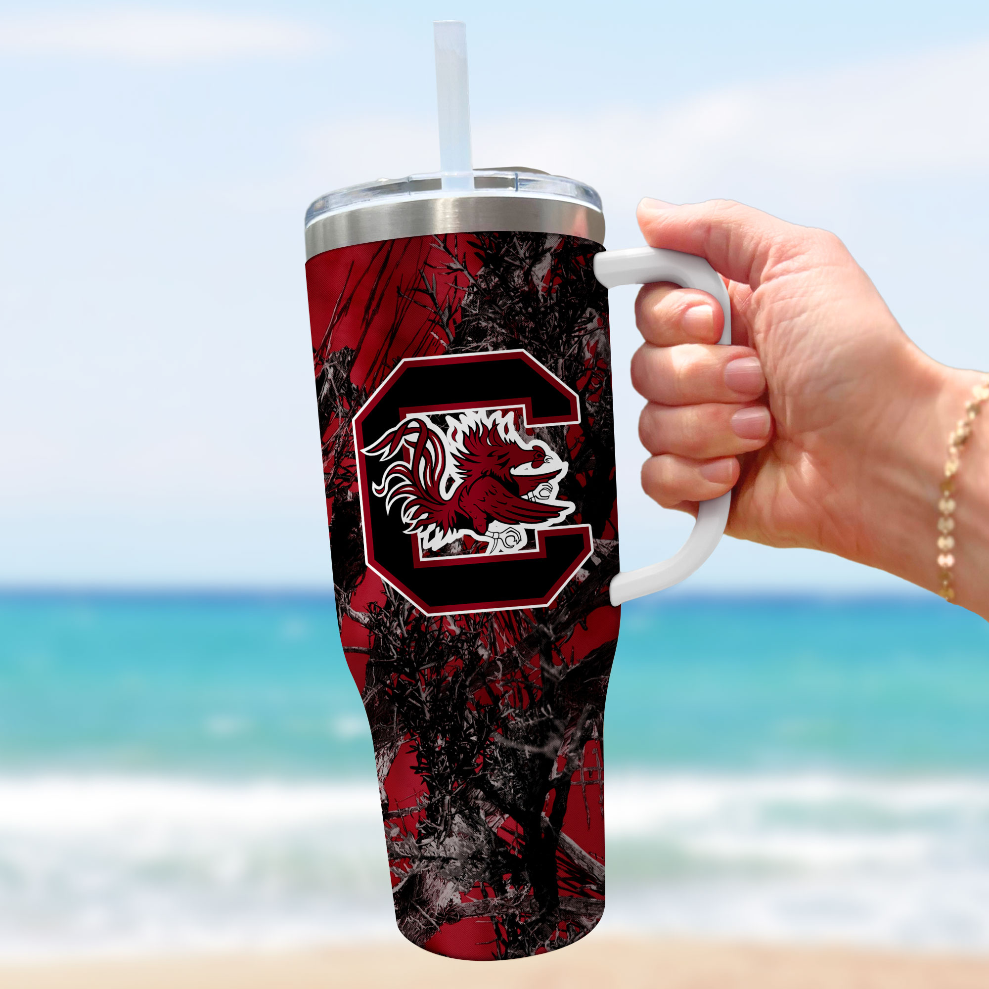 South Carolina Gamecocks NCAA Hunting Custom Stanley Cup 40 oz 30 oz Tumbler With Handle