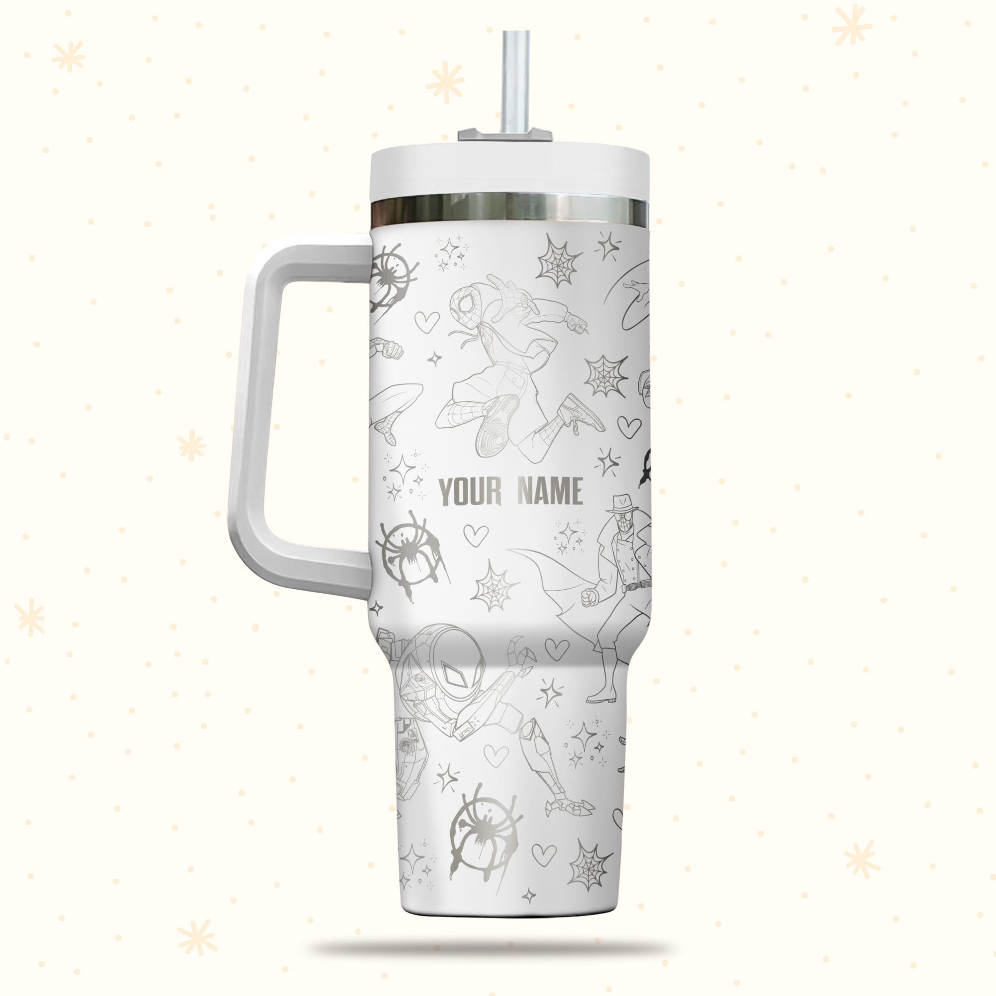Spiderman Spiderverse Marvel Cartoon Custom Stanley Cup 40 oz 30 oz Tumbler With Handle