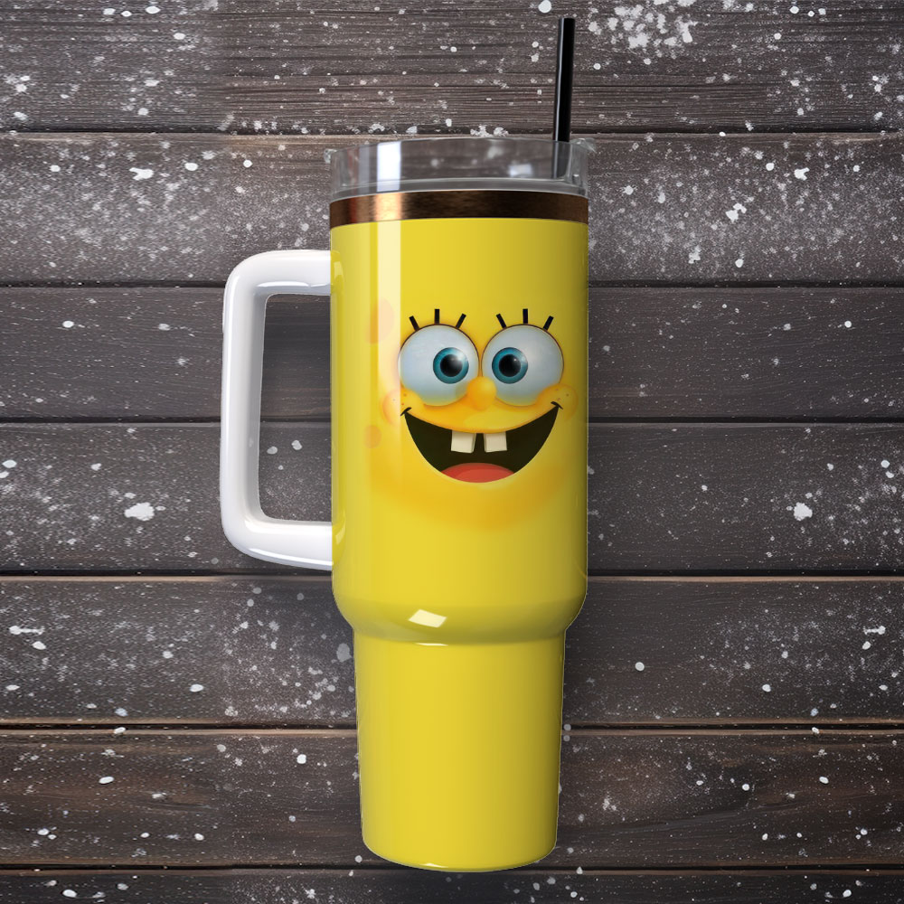 SpongeBob SquarePants Cartoon Custom Stanley Cup 40 oz 30 oz Tumbler With Handle