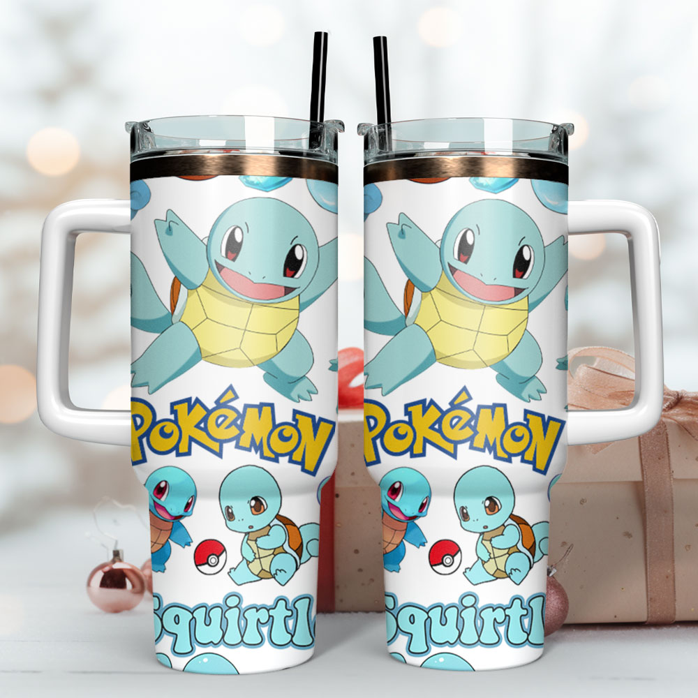 Squirtle Pokemon Anime Cartoon Custom Stanley Cup 40 oz 30 oz Tumbler With Handle