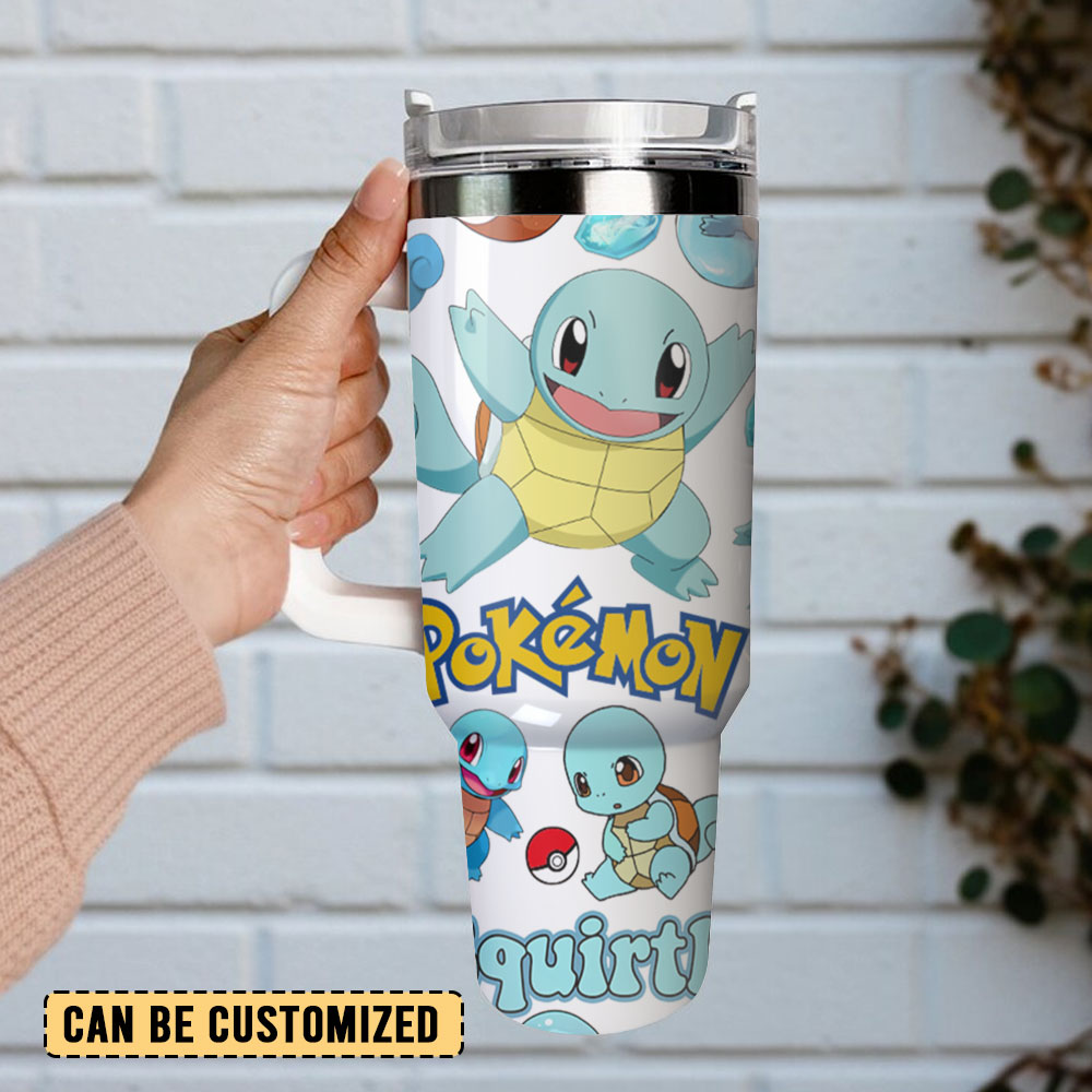 Squirtle Pokemon Anime Cartoon Custom Stanley Cup 40 oz 30 oz Tumbler With Handle