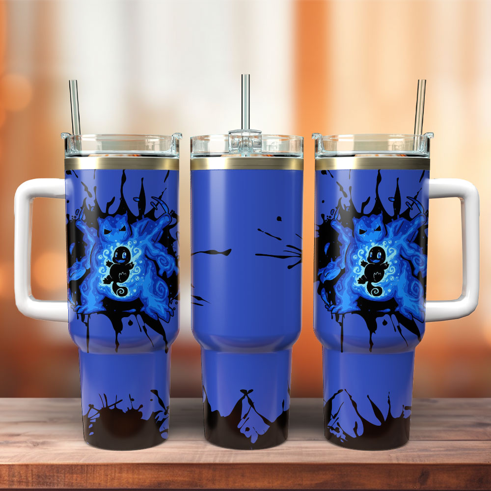 Squirtle Pokemon Anime Custom Stanley Cup 40 oz 30 oz Tumbler With Handle