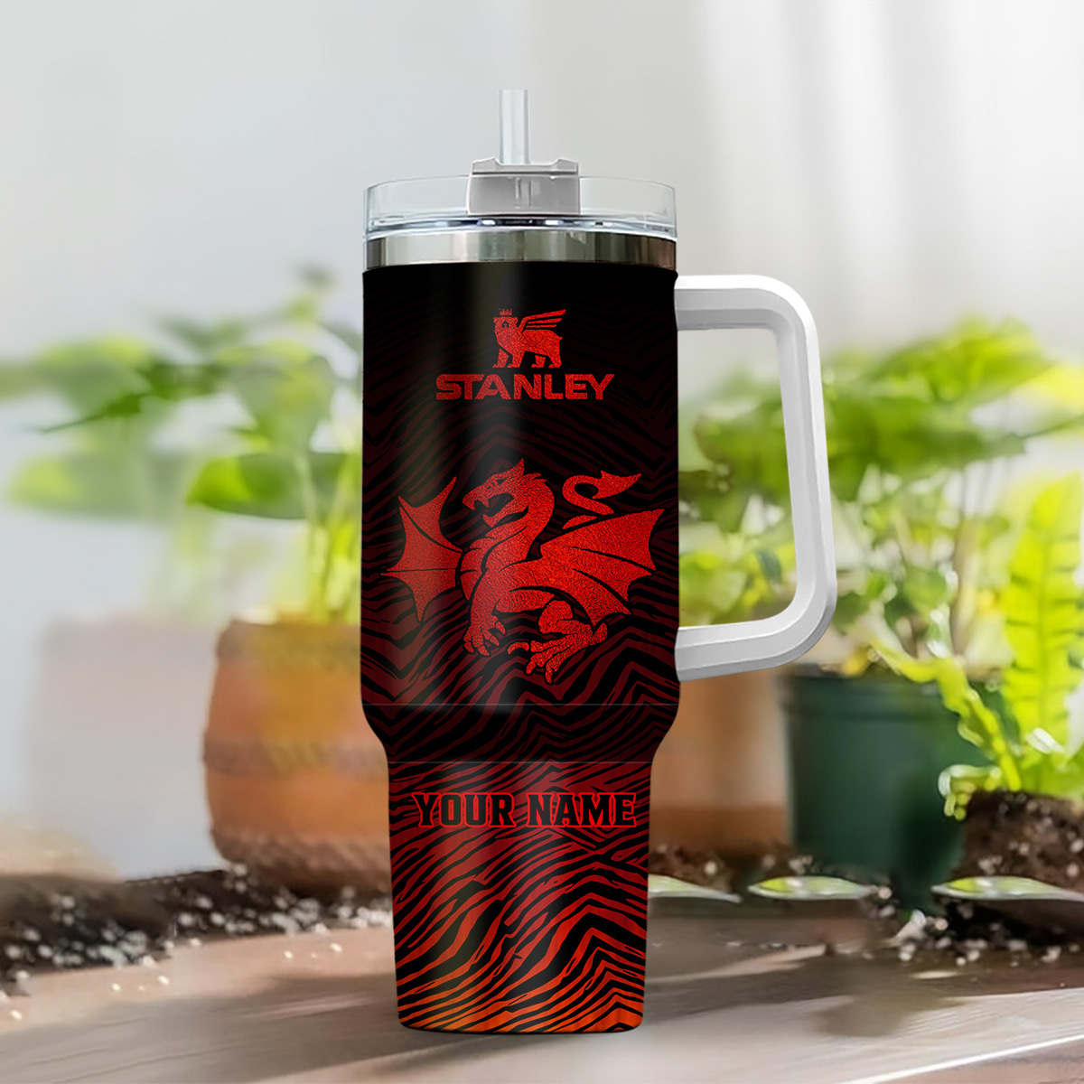St. George Illawarra Dragons NRL Zubaz Print Custom Stanley Cup 40 oz 30 oz Tumbler With Handle