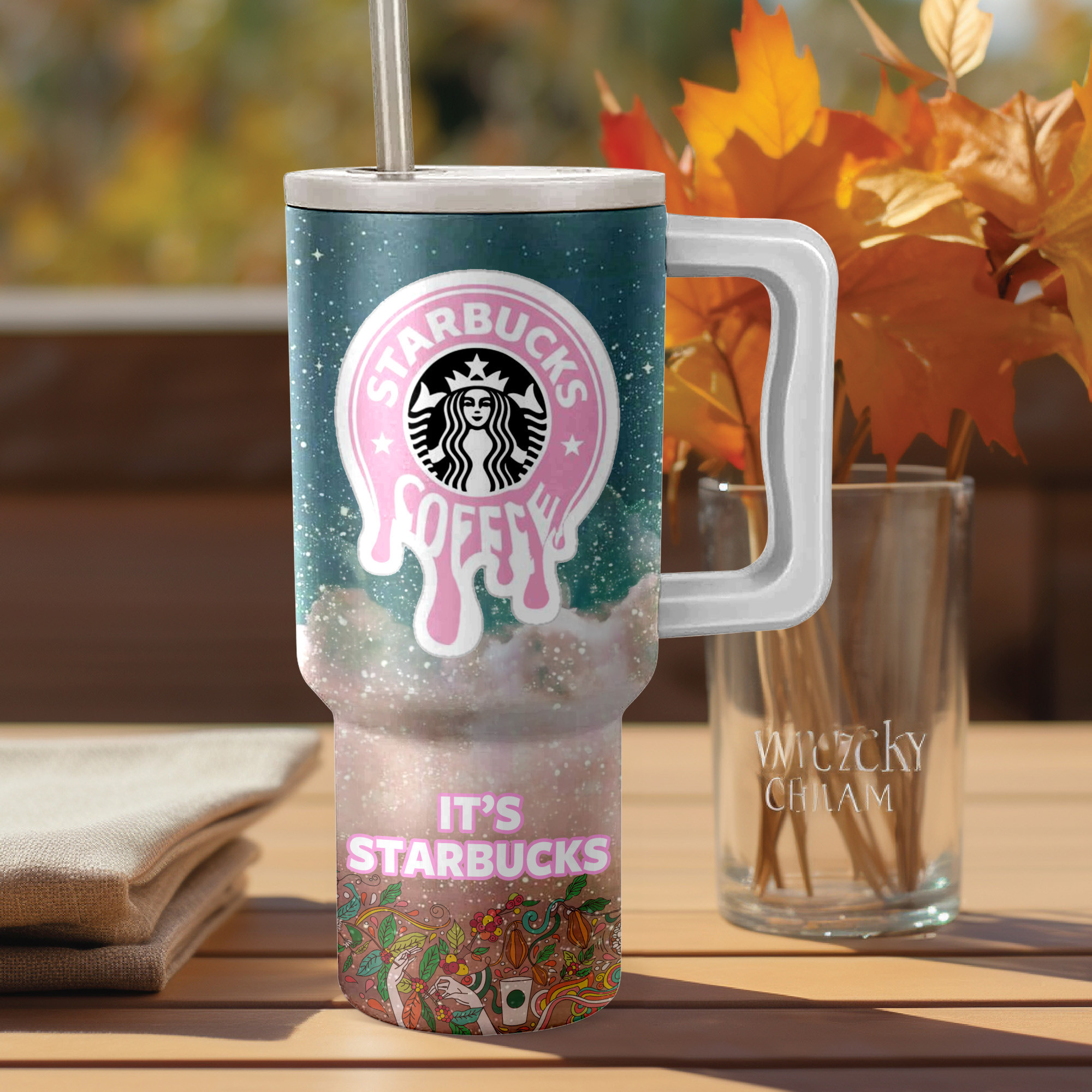 Starbucks Coffee Glitter Custom Stanley Cup 40 oz 30 oz Tumbler With Handle