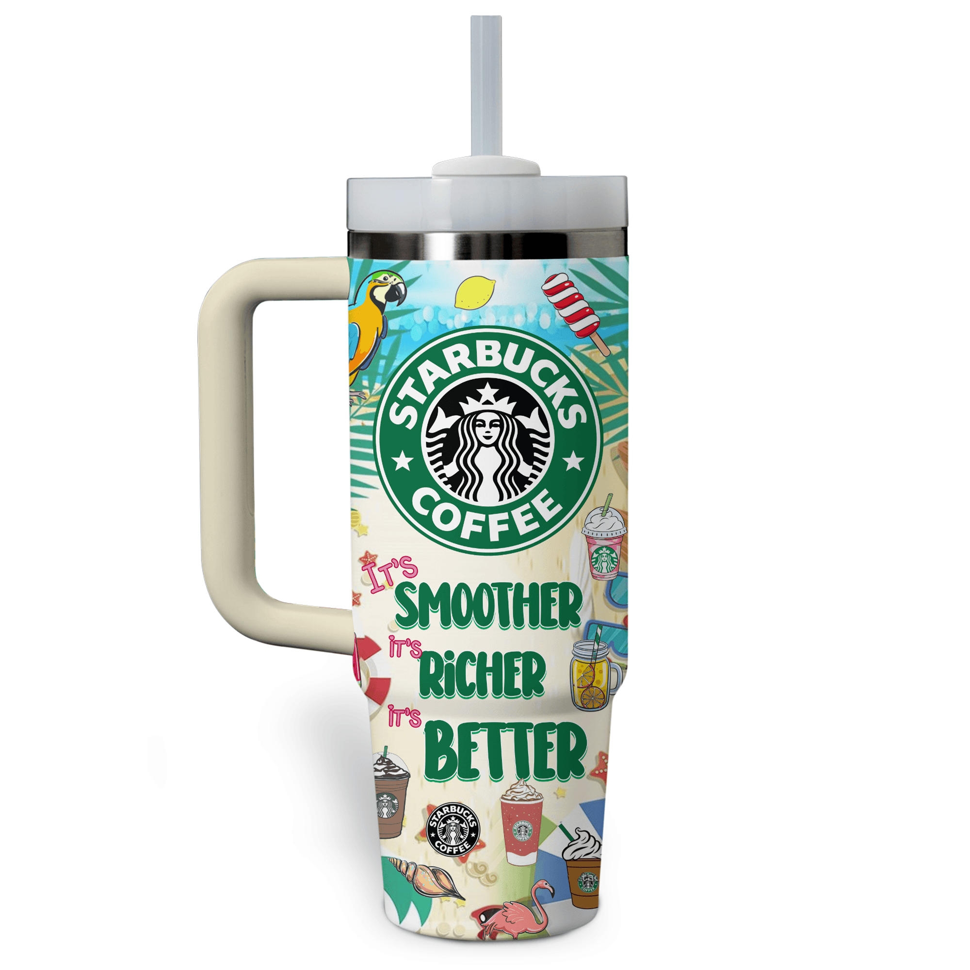 Starbucks Drinks Custom Stanley Cup 40 oz 30 oz Tumbler With Handle