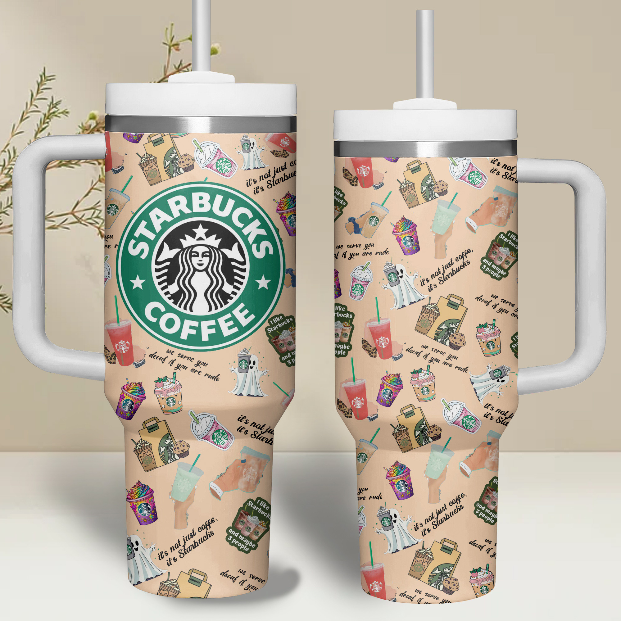 Starbucks Drinks Custom Stanley Cup 40 oz 30 oz Tumbler With Handle