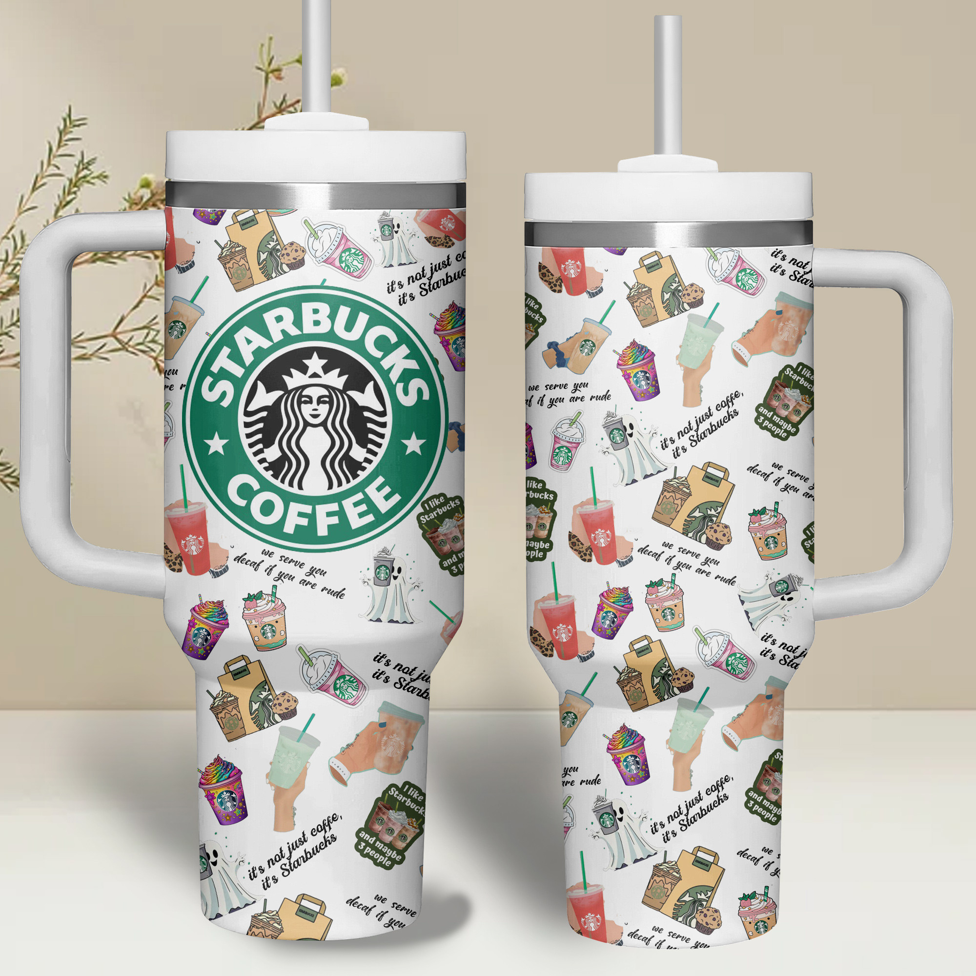 Starbucks Drinks Custom Stanley Cup 40 oz 30 oz Tumbler With Handle