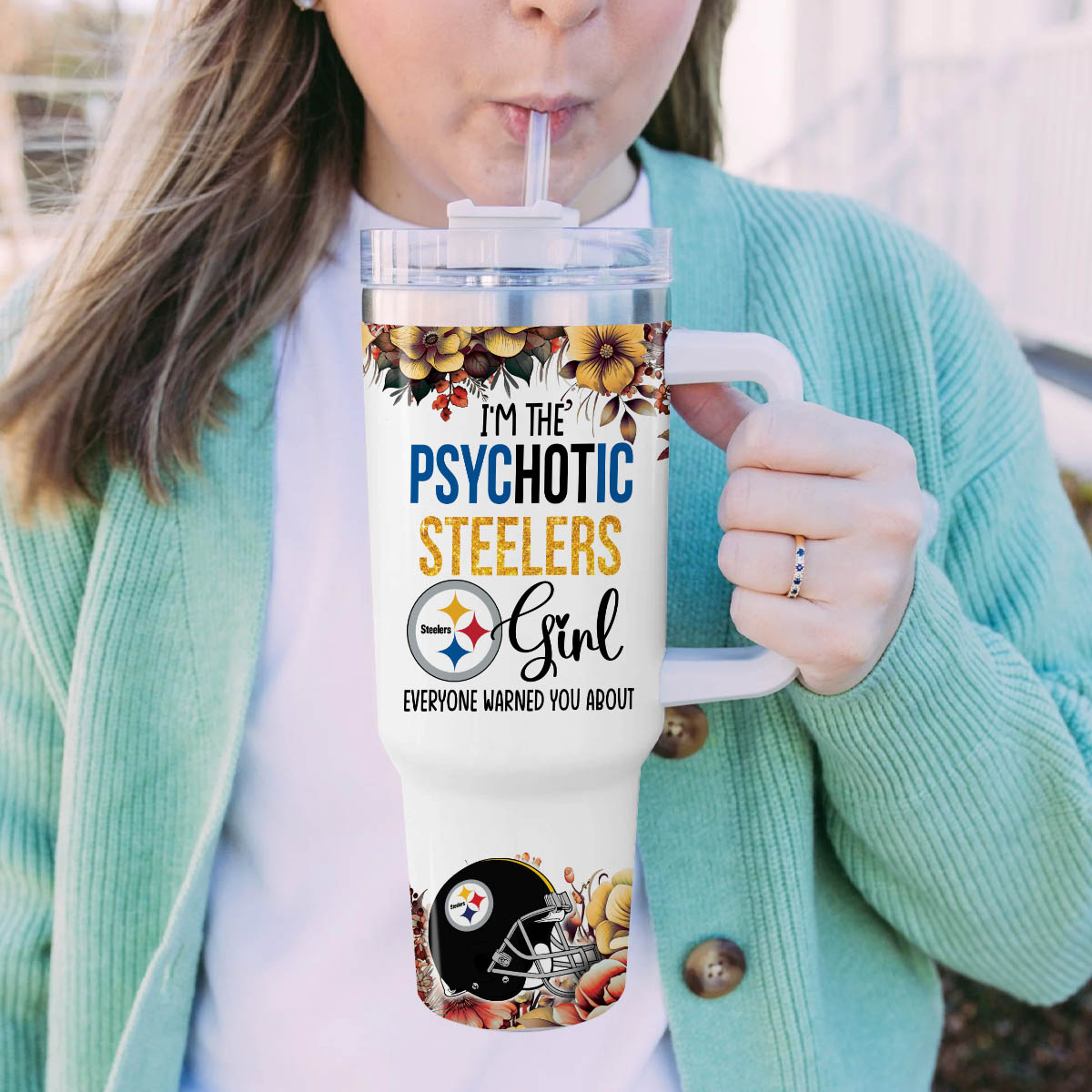 Steelers Cartoon Custom Stanley Cup 40 oz 30 oz Tumbler With Handle