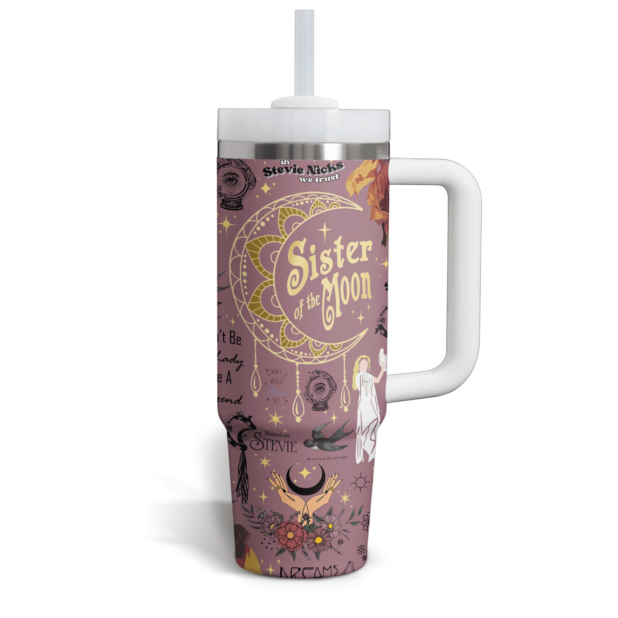 Stevie Nicks Music Custom Stanley Cup 40 oz 30 oz Tumbler With Handle