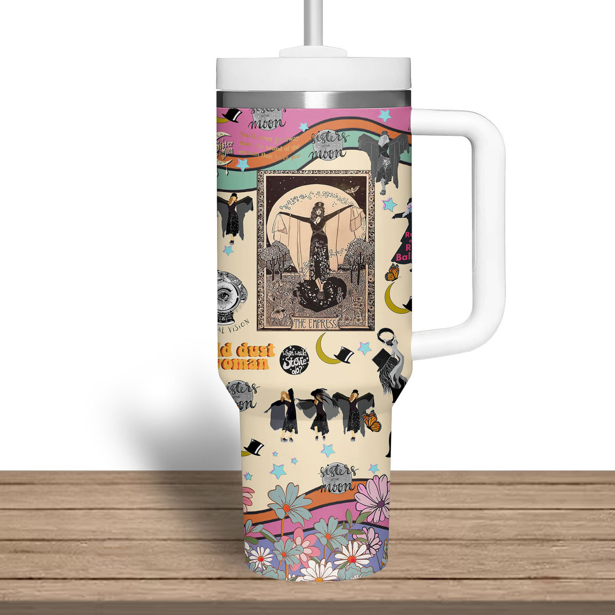 Stevie Nicks Music Custom Stanley Cup 40 oz 30 oz Tumbler With Handle