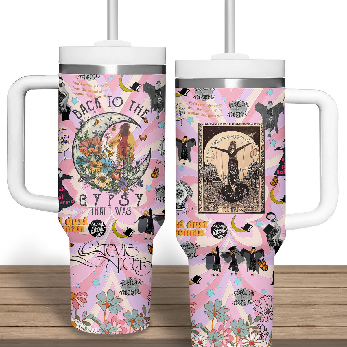 Stevie Nicks Music Custom Stanley Cup 40 oz 30 oz Tumbler With Handle