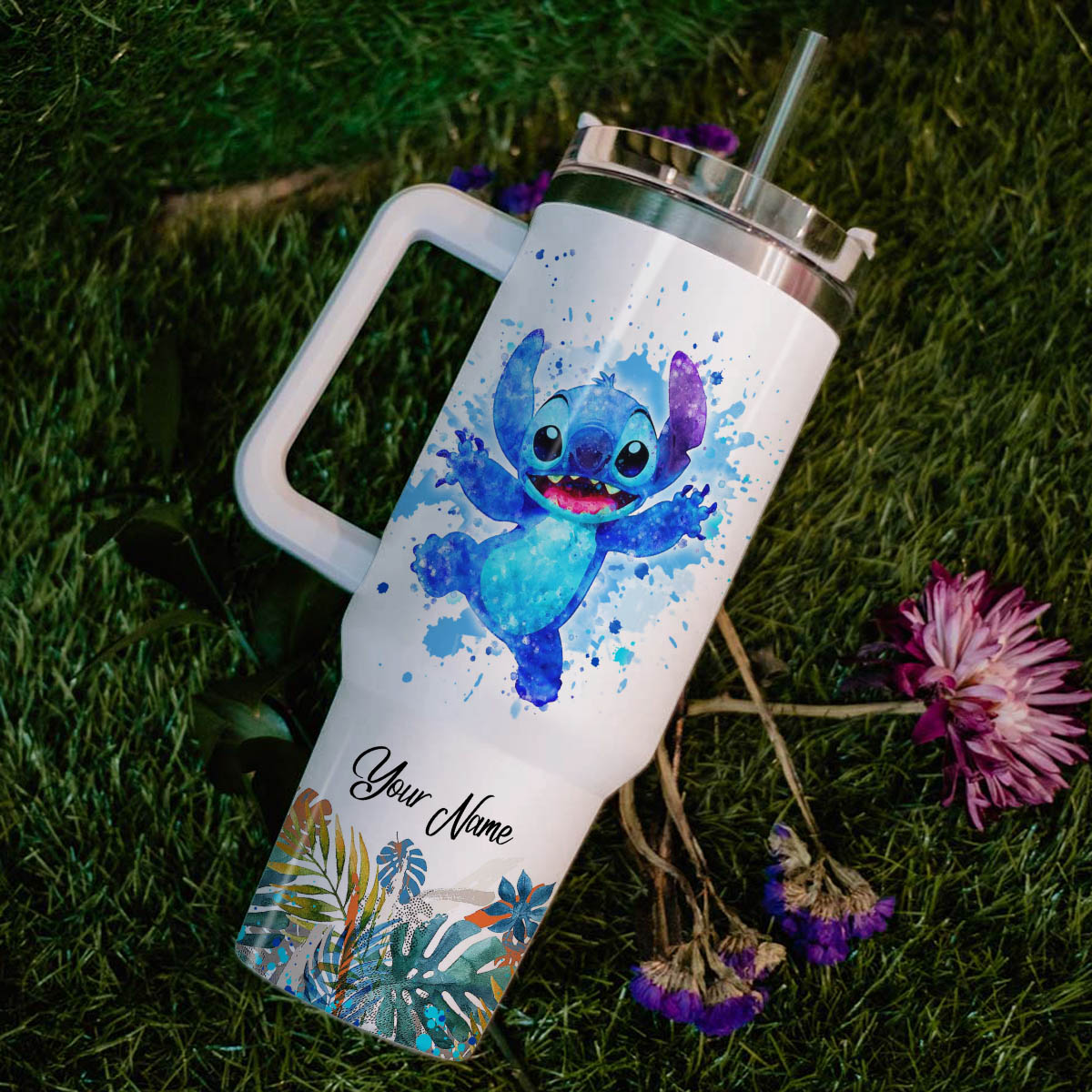 Stitch Cartoon Custom Stanley Cup 40 oz 30 oz Tumbler With Handle