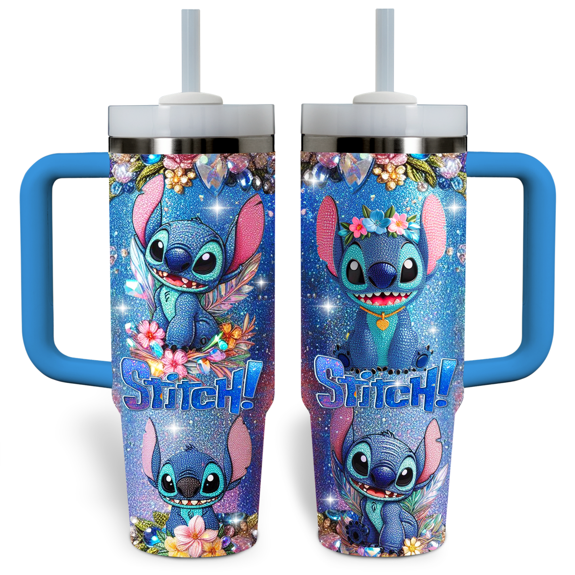 Stitch Cartoon Custom Stanley Cup 40 oz 30 oz Tumbler With Handle