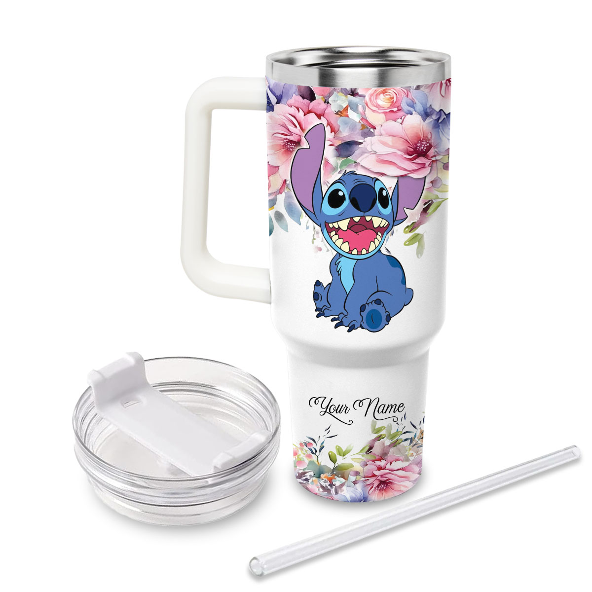 Stitch Cartoon Custom Stanley Cup 40 oz 30 oz Tumbler With Handle