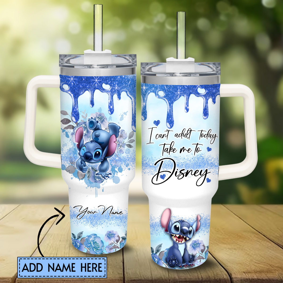 Stitch Cartoon Custom Stanley Cup 40 oz 30 oz Tumbler With Handle