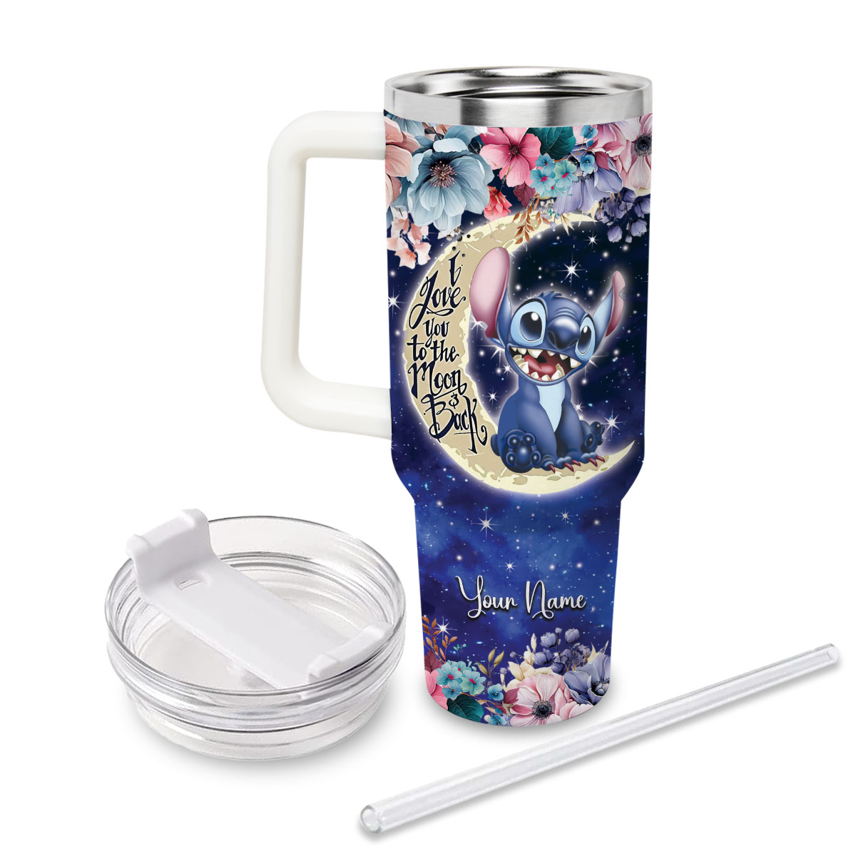 Stitch Cartoon Custom Stanley Cup 40 oz 30 oz Tumbler With Handle