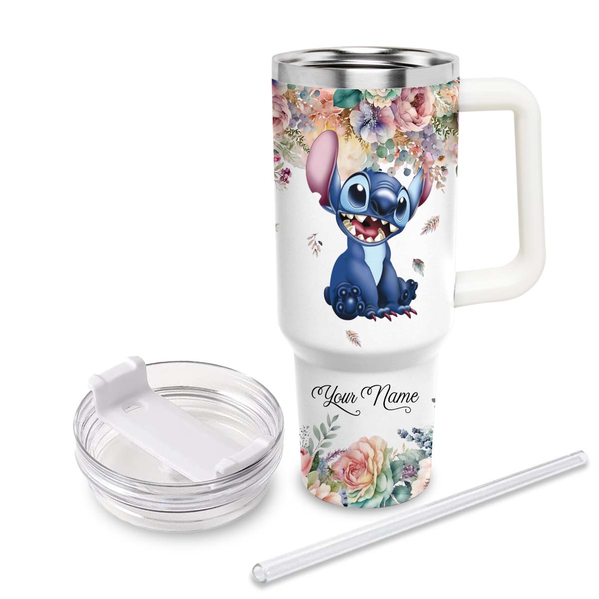 Stitch Cartoon Custom Stanley Cup 40 oz 30 oz Tumbler With Handle