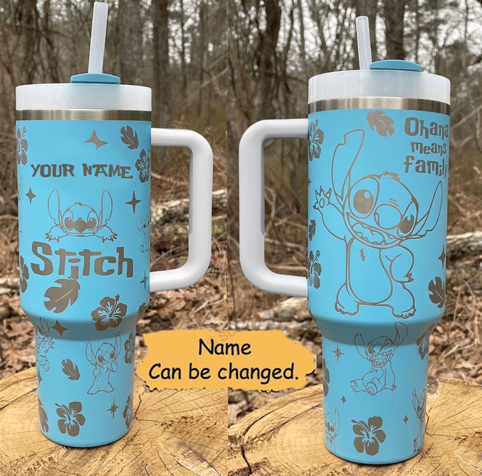 Stitch Cartoon Custom Stanley Cup 40 oz 30 oz Tumbler With Handle