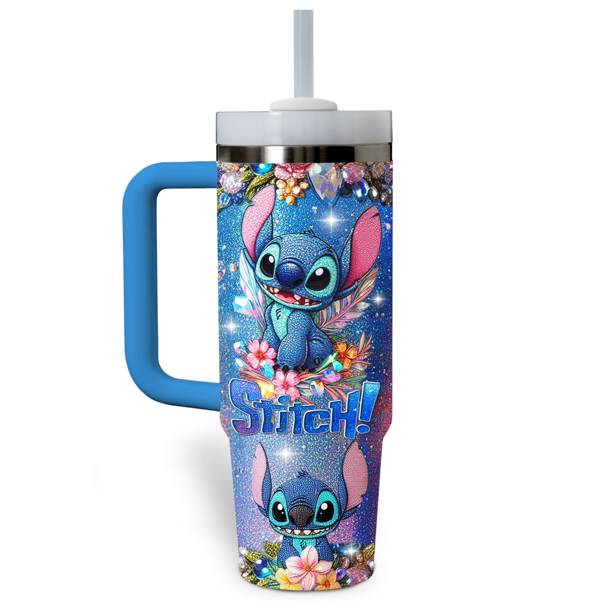 Stitch Cartoon Custom Stanley Cup 40 oz 30 oz Tumbler With Handle
