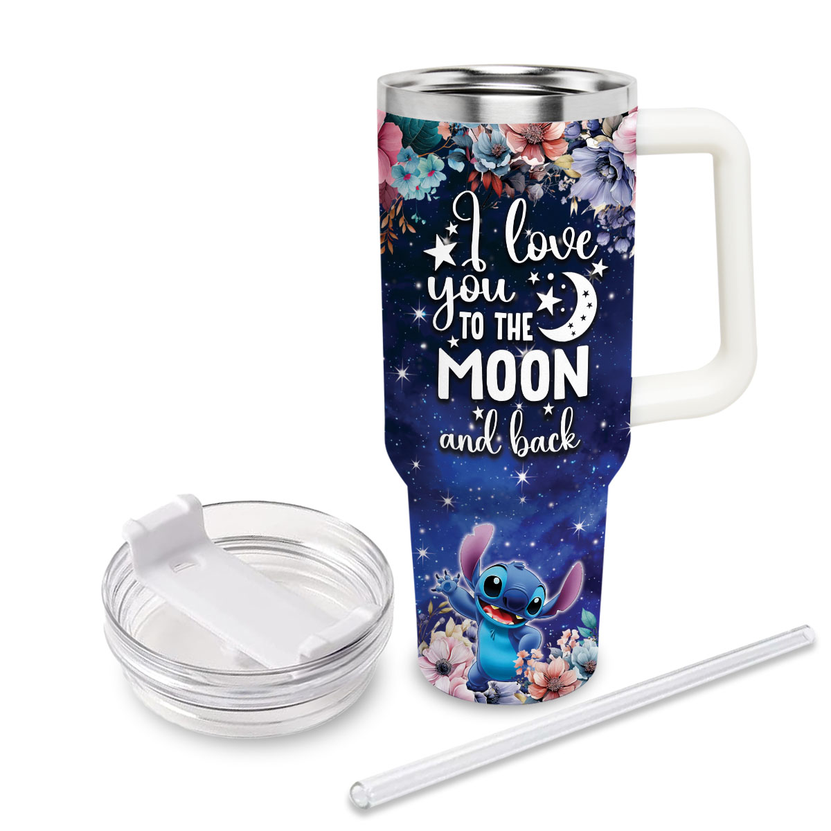 Stitch Cartoon Custom Stanley Cup 40 oz 30 oz Tumbler With Handle