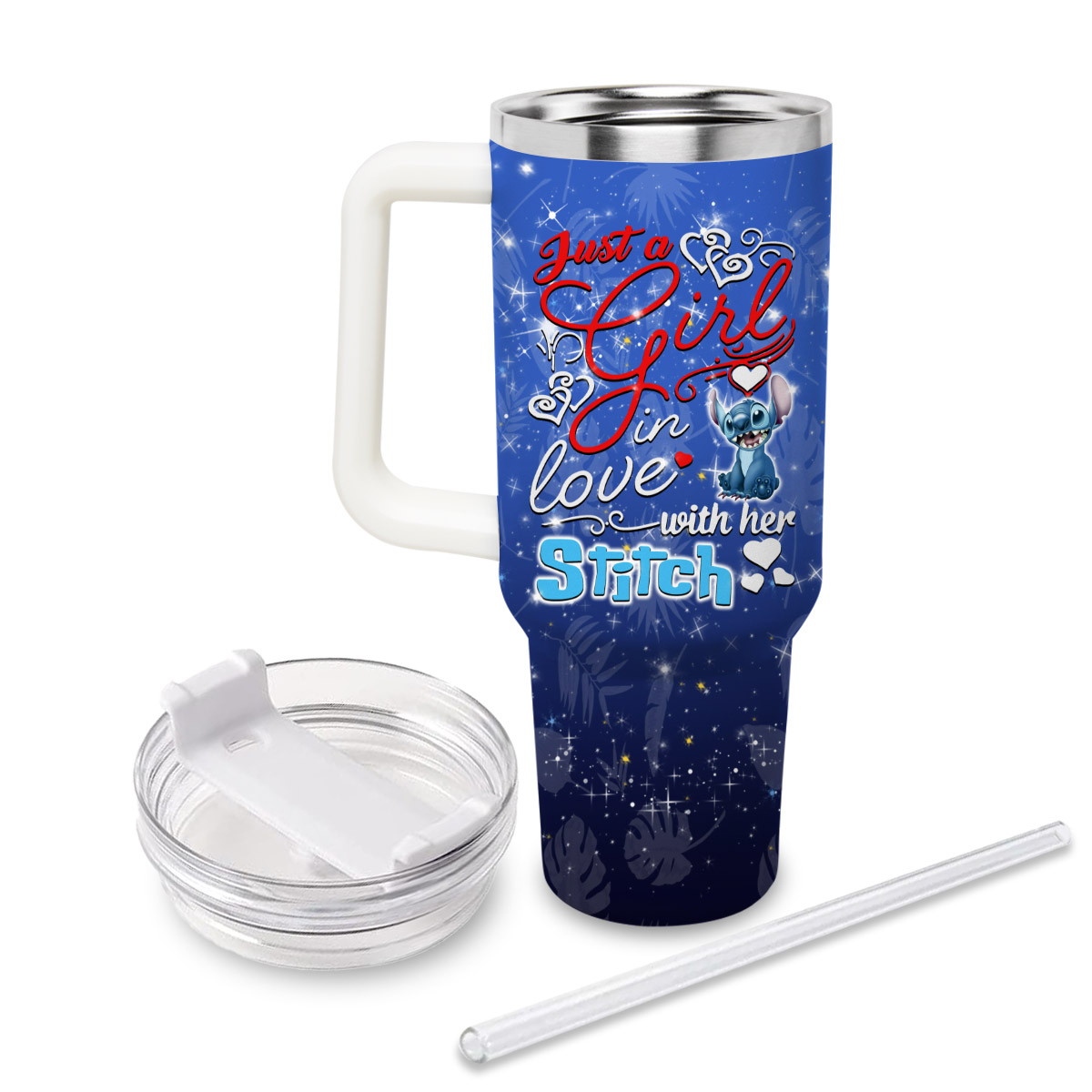 Stitch Cartoon Custom Stanley Cup 40 oz 30 oz Tumbler With Handle