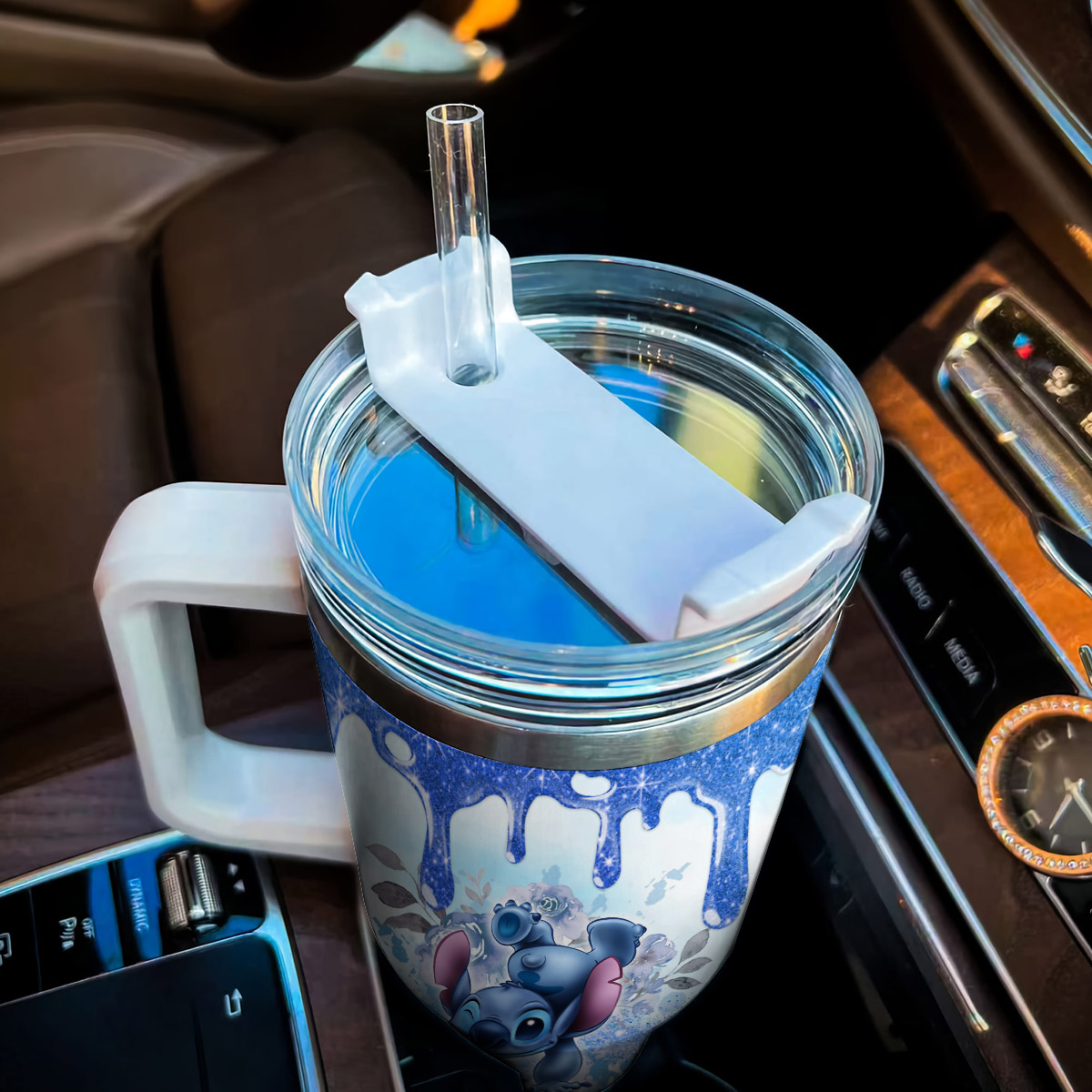 Stitch Cartoon Custom Stanley Cup 40 oz 30 oz Tumbler With Handle