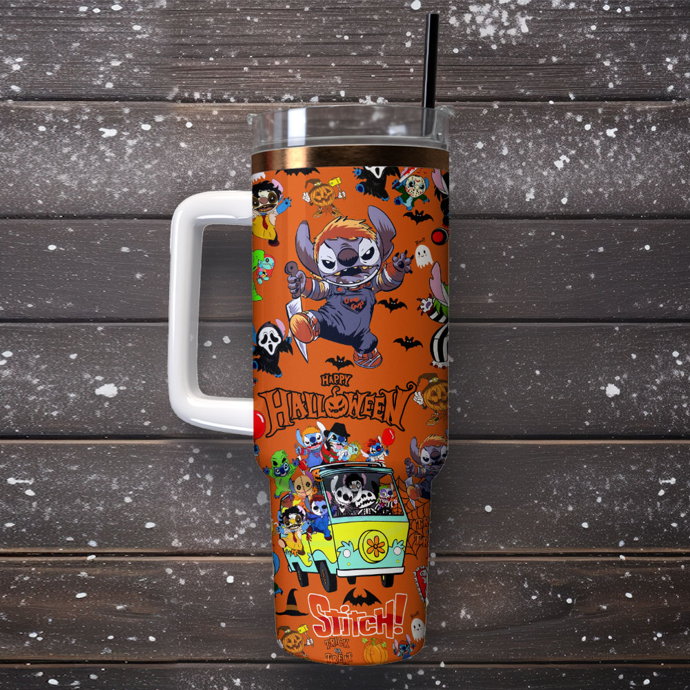 Stitch Cartoon Custom Stanley Cup 40 oz 30 oz Tumbler With Handle