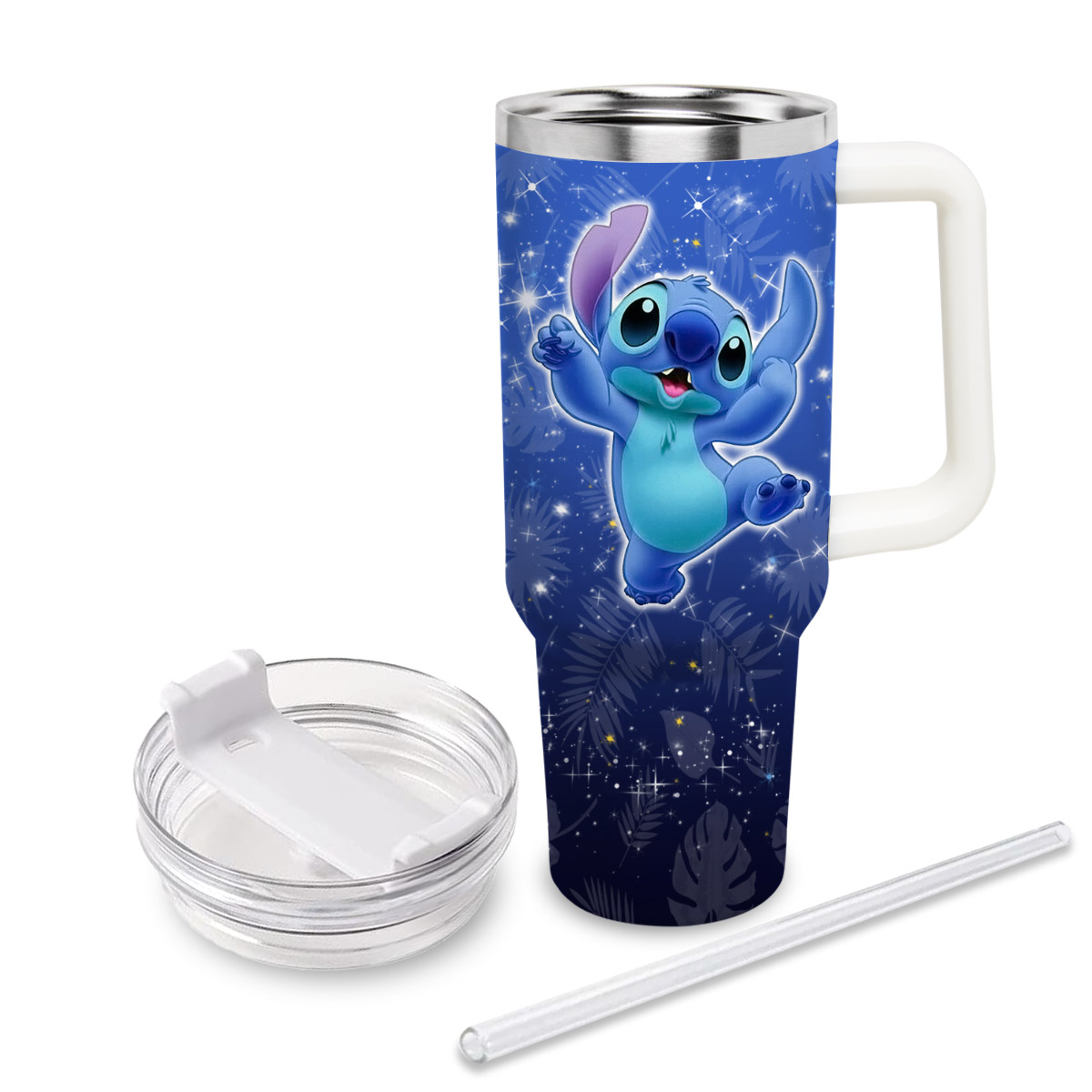 Stitch Cartoon Custom Stanley Cup 40 oz 30 oz Tumbler With Handle