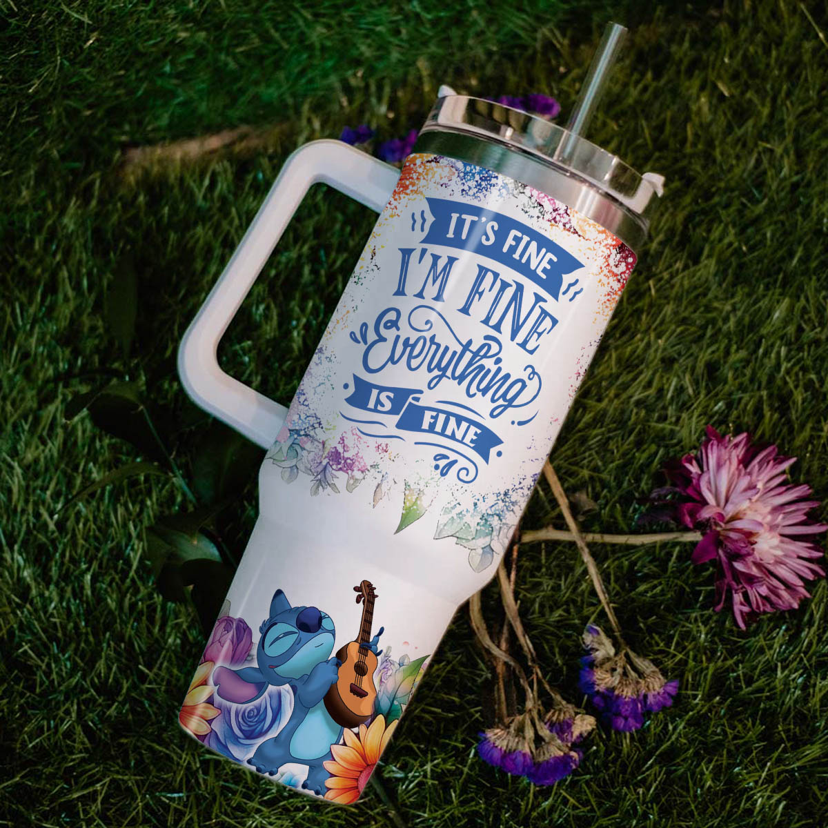 Stitch Cartoon Custom Stanley Cup 40 oz 30 oz Tumbler With Handle