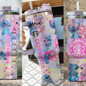 Stitch Cartoon Custom Stanley Cup 40 oz 30 oz Tumbler With Handle