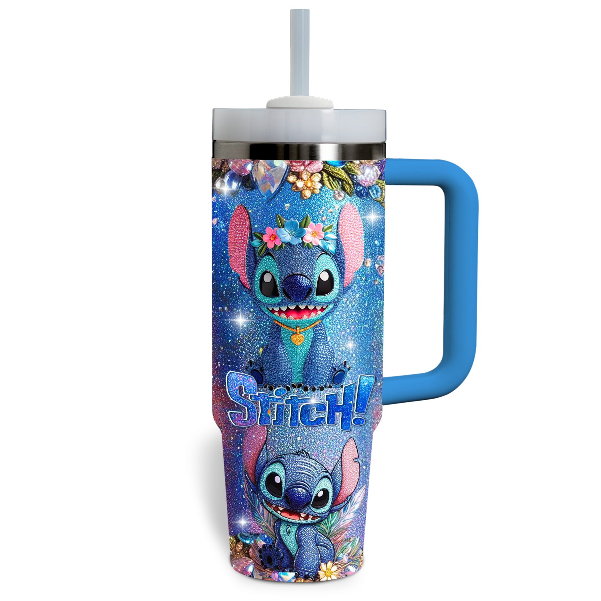 Stitch Cartoon Custom Stanley Cup 40 oz 30 oz Tumbler With Handle