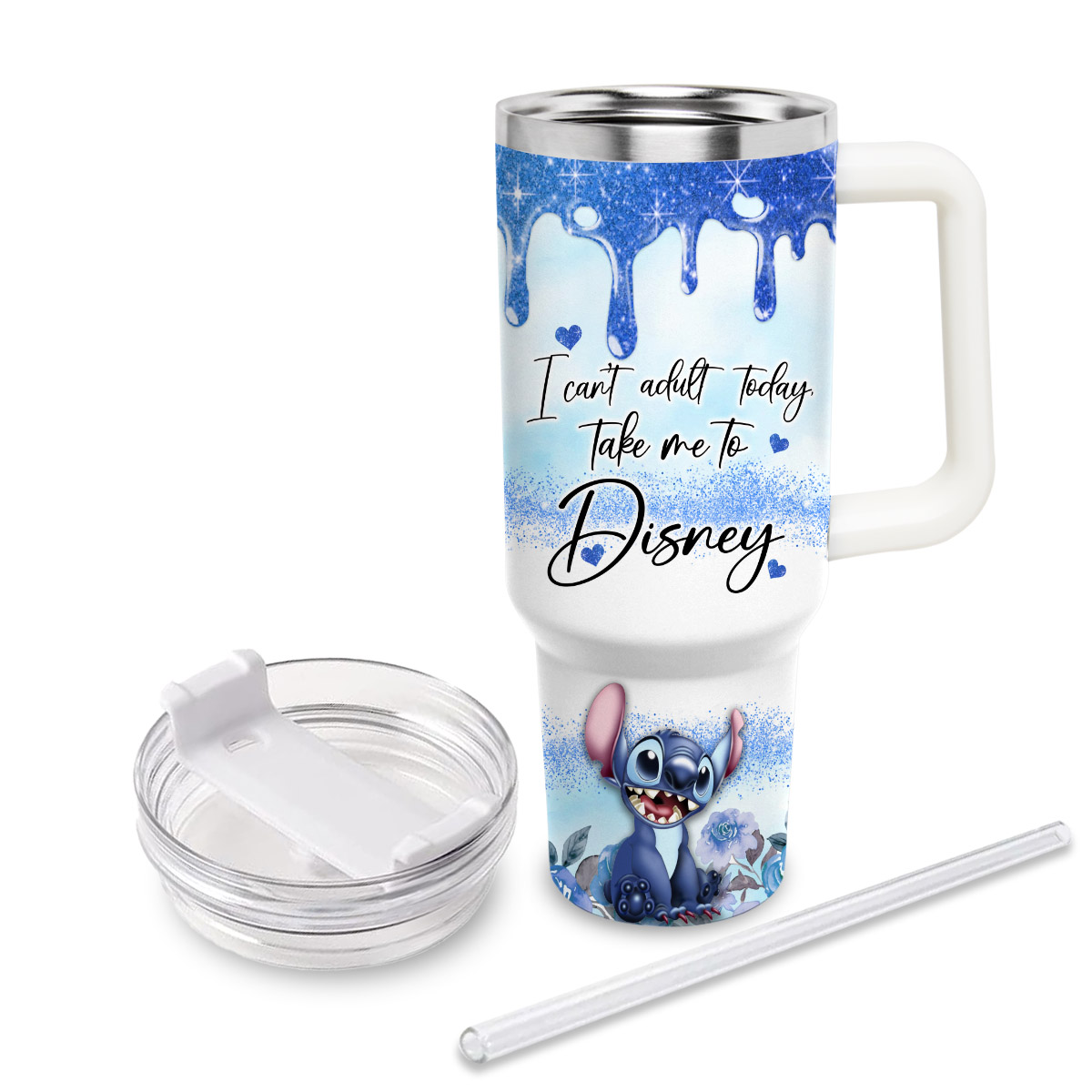 Stitch Cartoon Custom Stanley Cup 40 oz 30 oz Tumbler With Handle