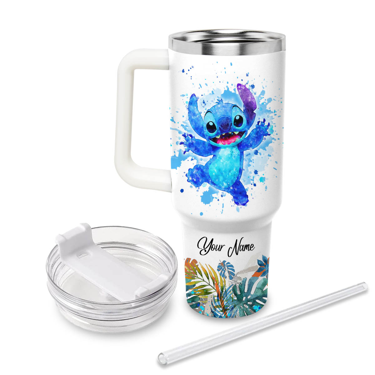 Stitch Cartoon Custom Stanley Cup 40 oz 30 oz Tumbler With Handle