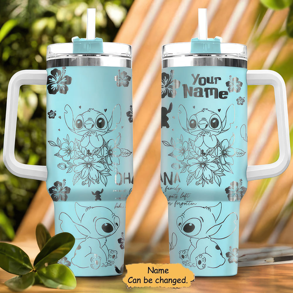 Stitch Cartoon Custom Stanley Cup 40 oz 30 oz Tumbler With Handle