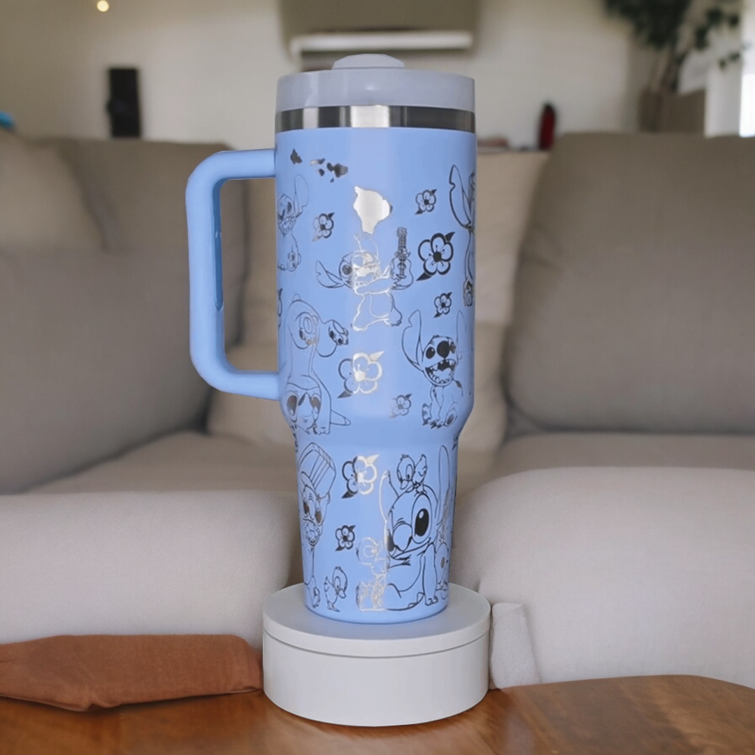 Stitch Cartoon Custom Stanley Cup 40 oz 30 oz Tumbler With Handle