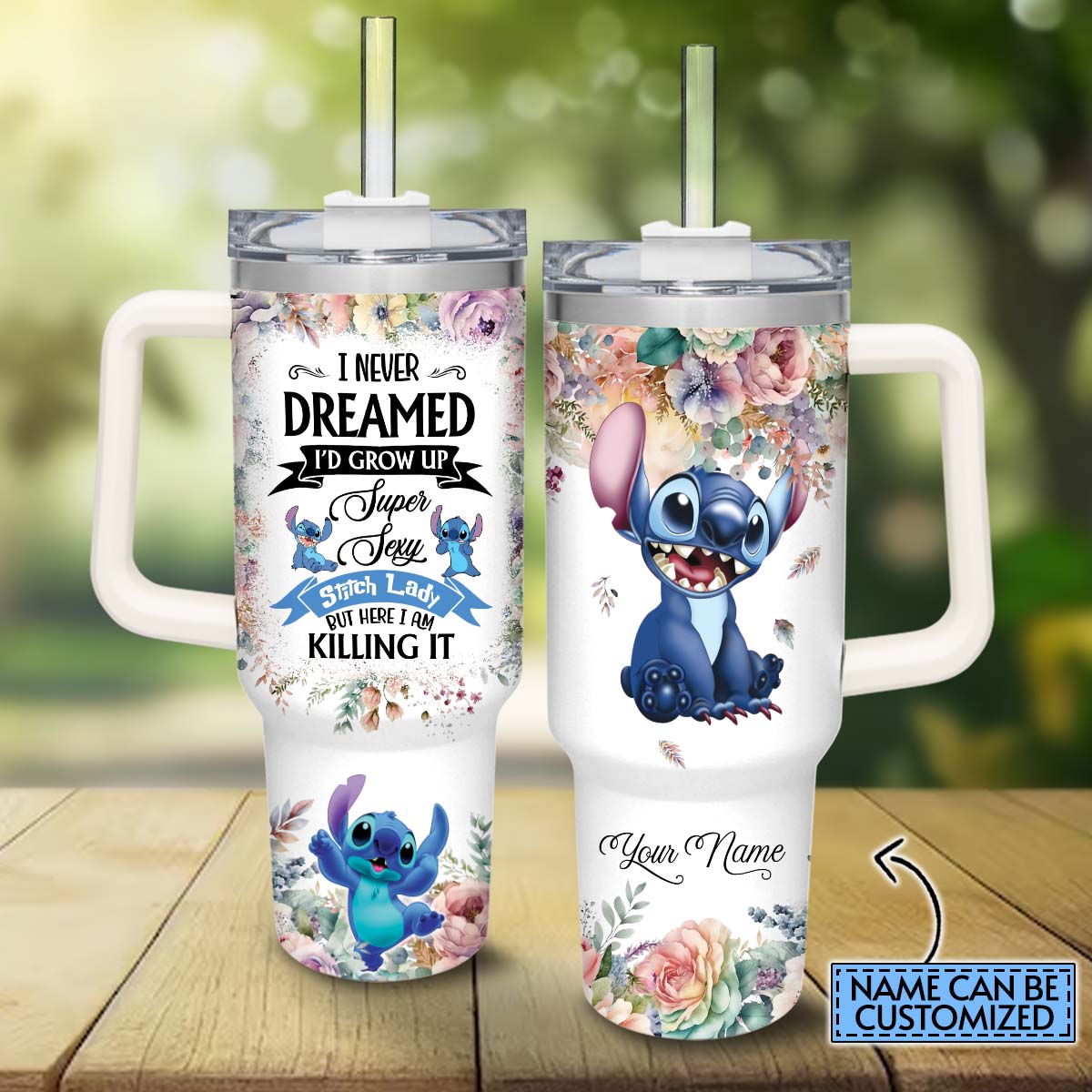 Stitch Cartoon Custom Stanley Cup 40 oz 30 oz Tumbler With Handle