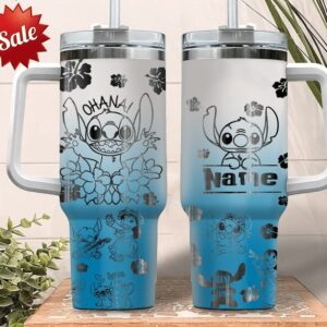 Stitch Cartoon Custom Stanley Cup 40 oz 30 oz Tumbler With Handle