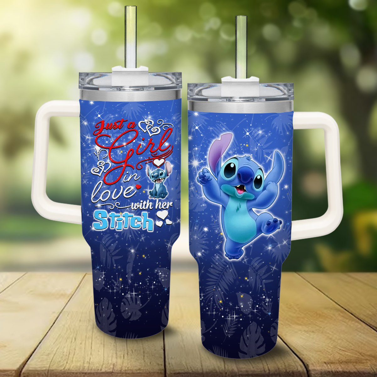 Stitch Cartoon Custom Stanley Cup 40 oz 30 oz Tumbler With Handle