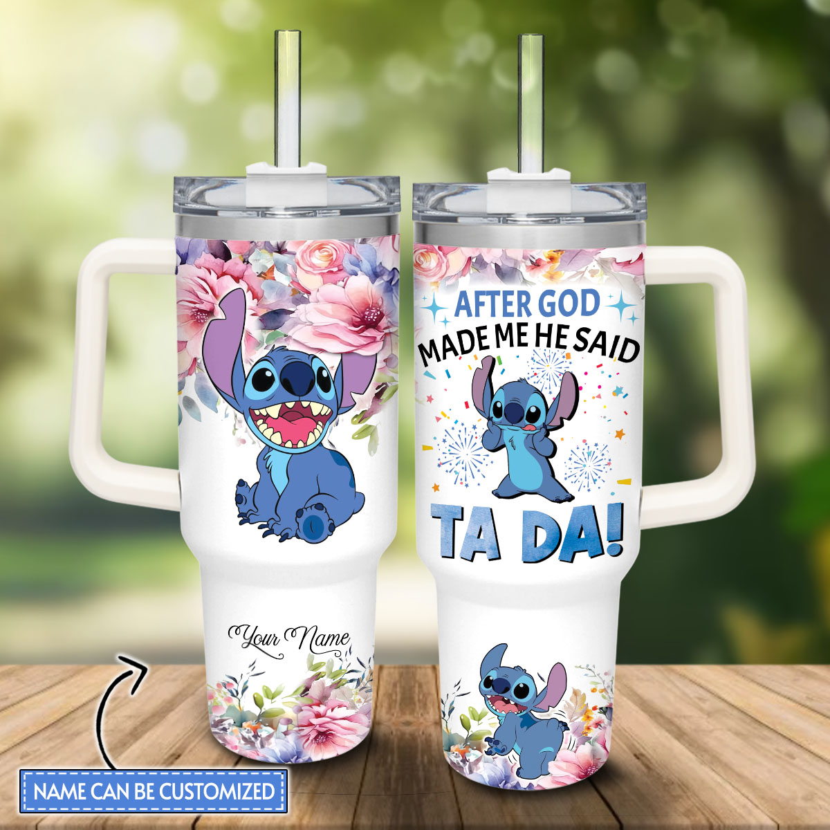 Stitch Cartoon Custom Stanley Cup 40 oz 30 oz Tumbler With Handle