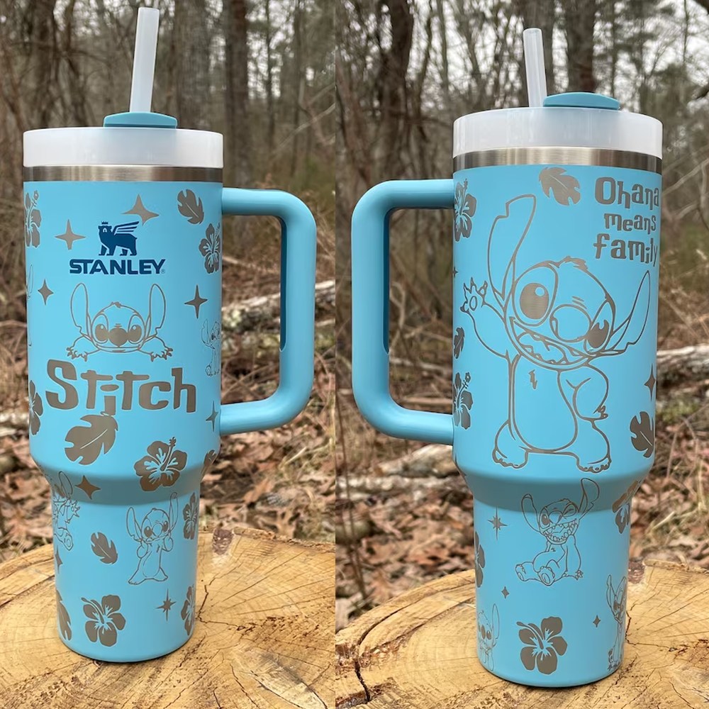 Stitch Cartoon Custom Stanley Cup 40 oz 30 oz Tumbler With Handle