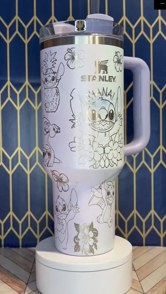 Stitch Cartoon Custom Stanley Cup 40 oz 30 oz Tumbler With Handle