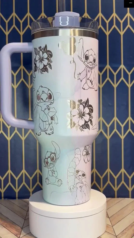 Stitch Cartoon Custom Stanley Cup 40 oz 30 oz Tumbler With Handle
