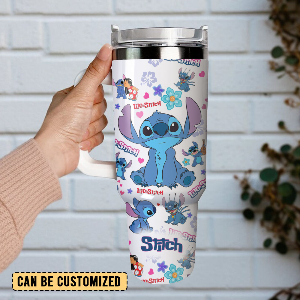 Stitch Cartoon Custom Stanley Cup 40 oz 30 oz Tumbler With Handle