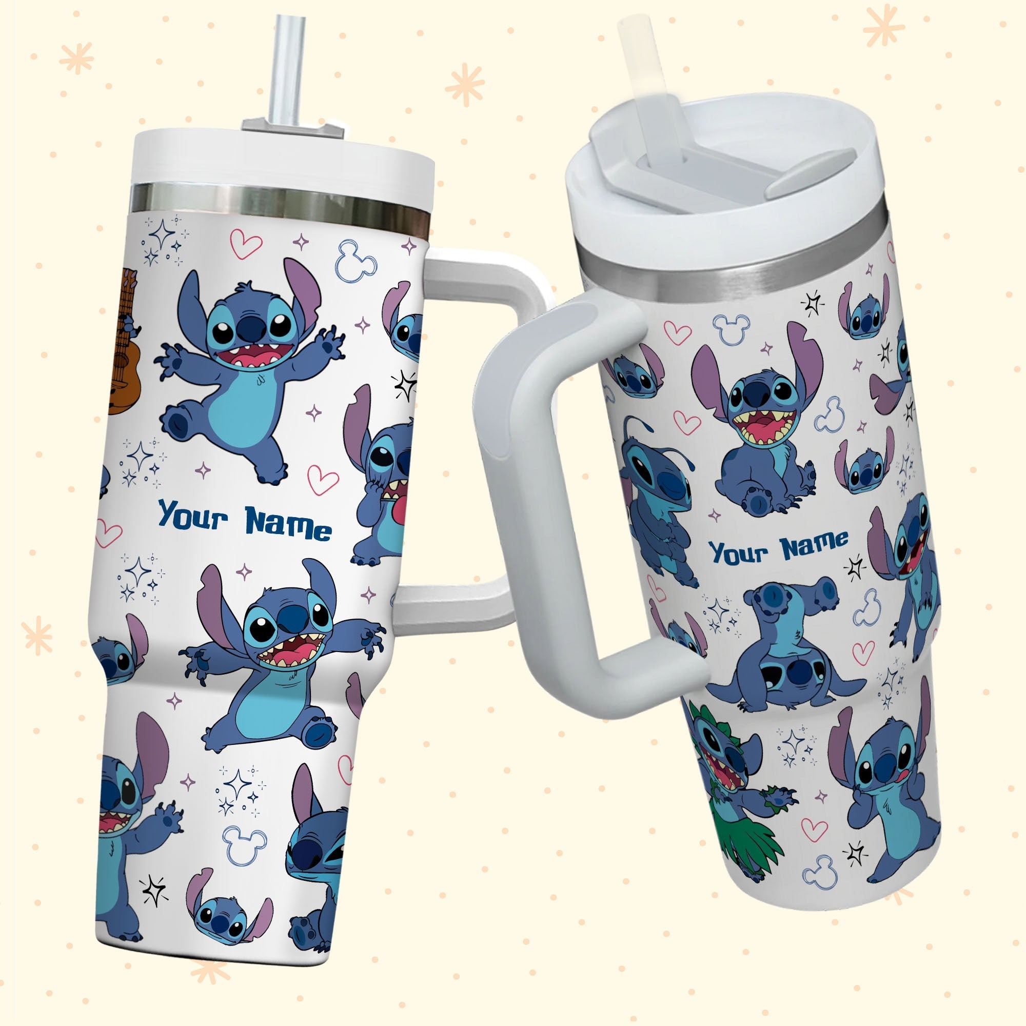 Stitch Disney Cartoon Custom Stanley Cup 40 oz 30 oz Tumbler With Handle