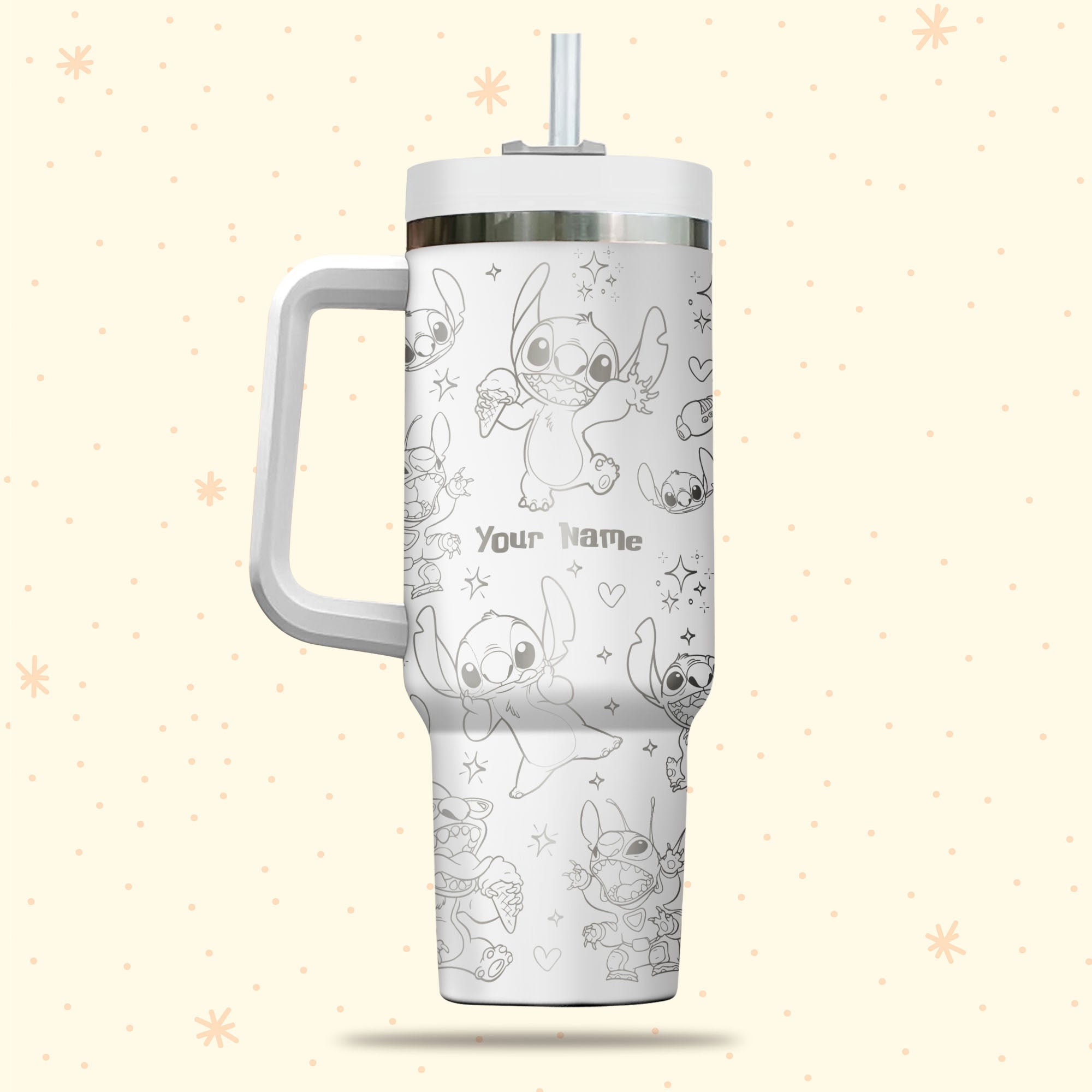 Stitch Disney Cartoon Custom Stanley Cup 40 oz 30 oz Tumbler With Handle
