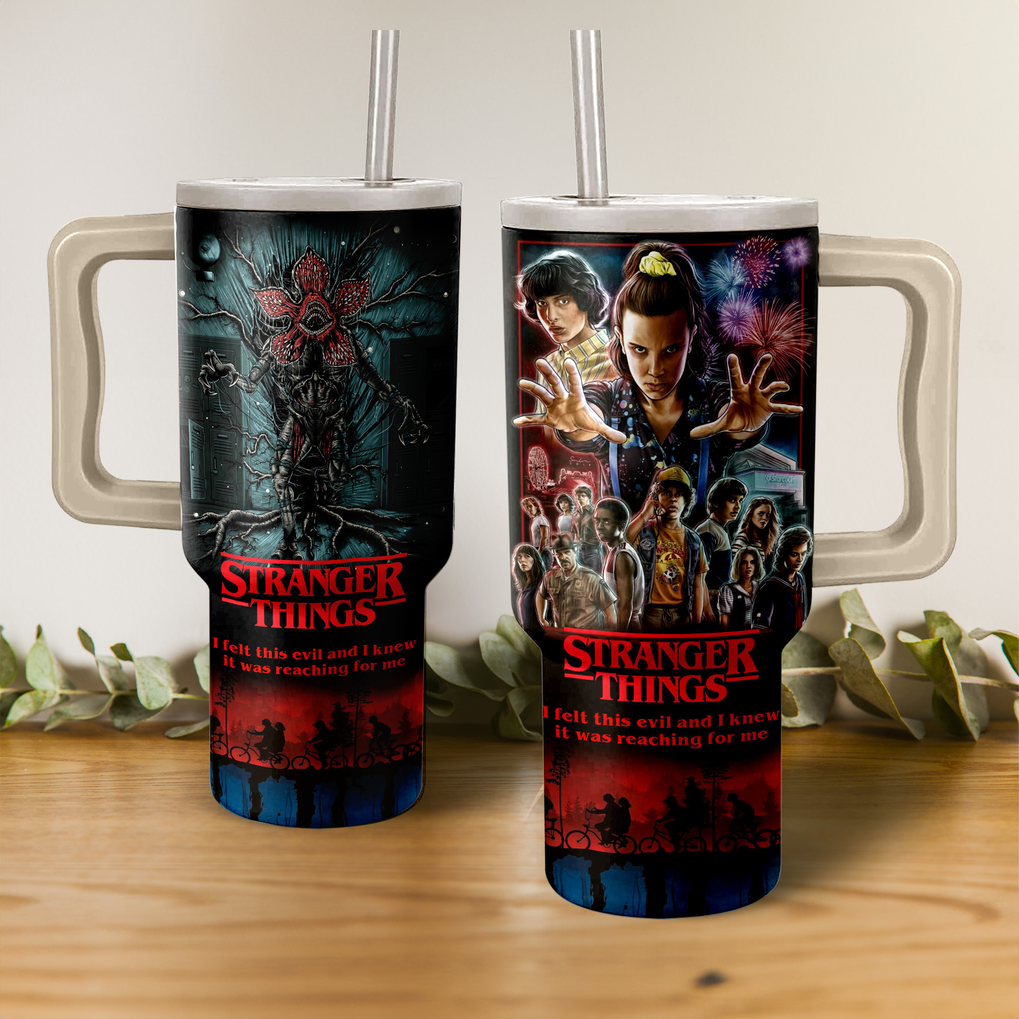 Stranger Things TV Series Custom Stanley Cup 40 oz 30 oz Tumbler With Handle