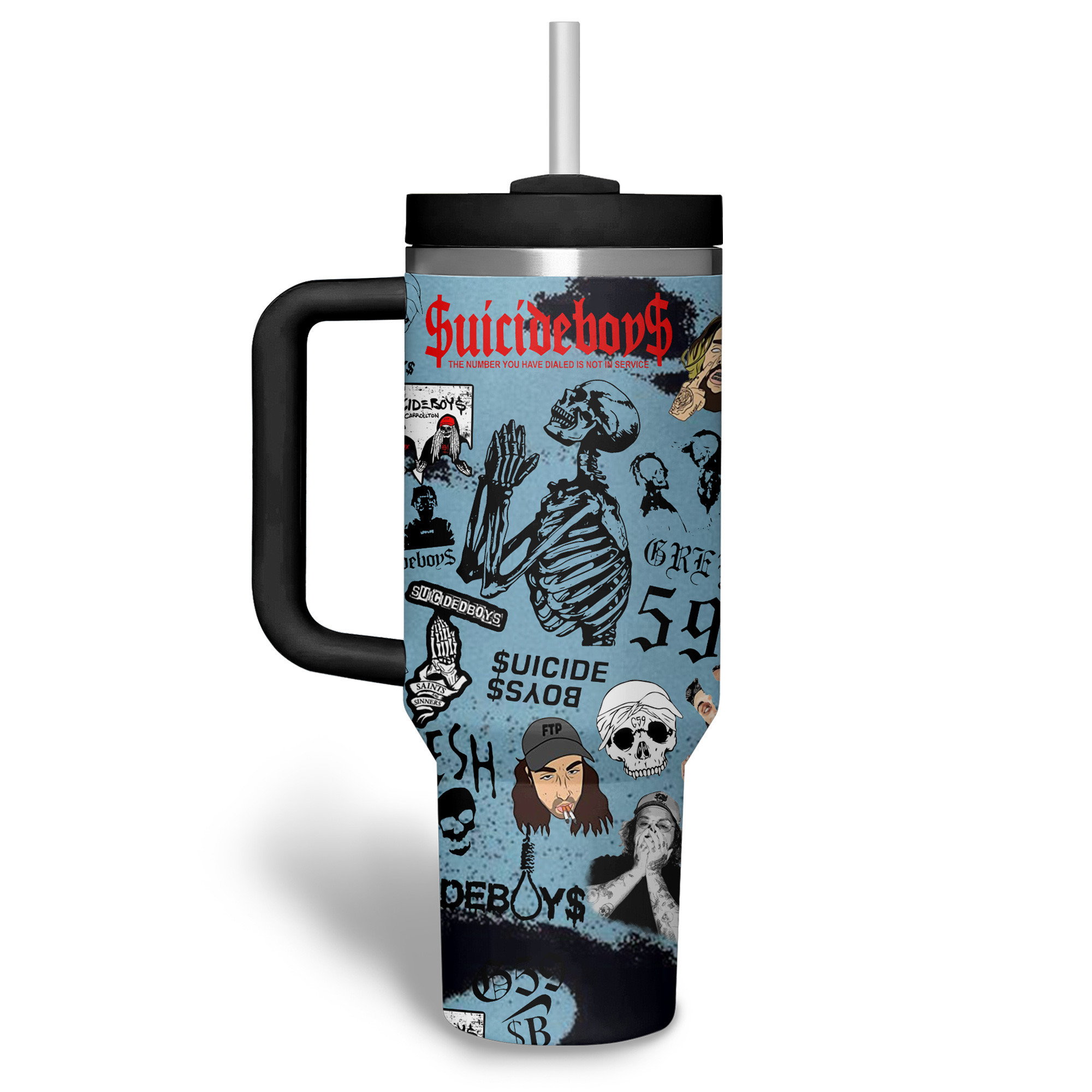 Suicideboy Music Custom Stanley Cup 40 oz 30 oz Tumbler With Handle
