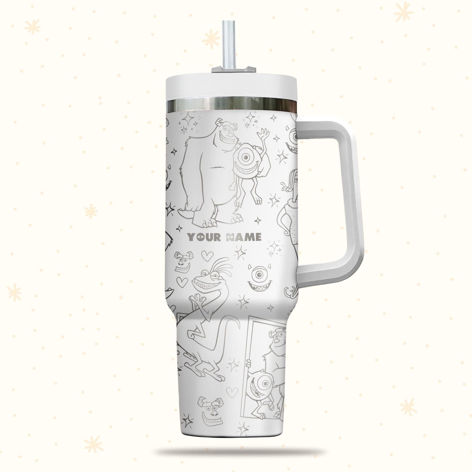 Sullivan And Mike Monster Inc Disney Cartoon Custom Stanley Cup 40 oz 30 oz Tumbler With Handle