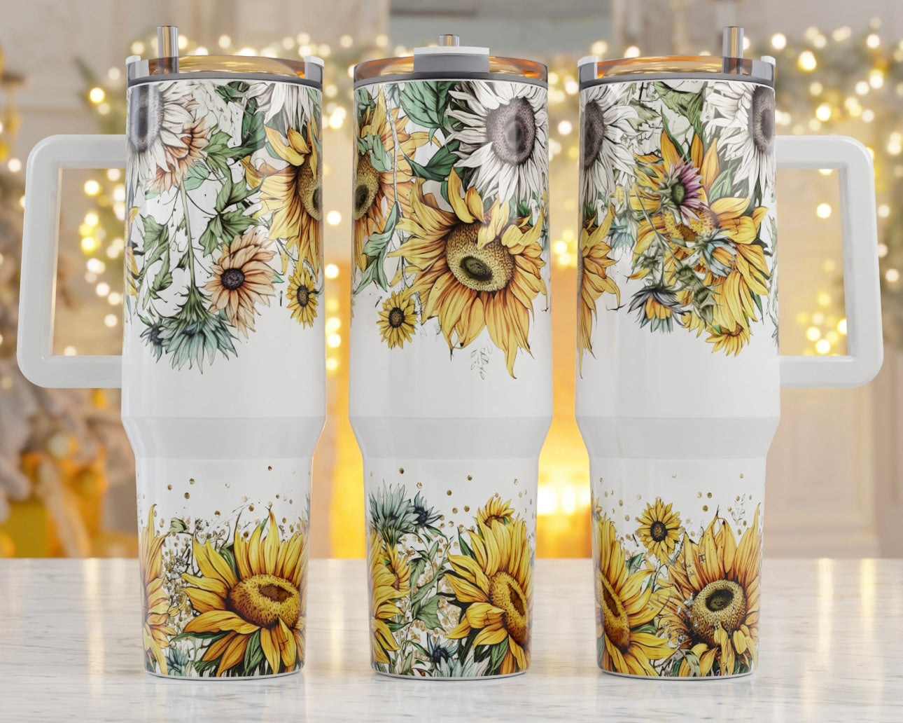 Sunflower Bundles Custom Stanley Cup 40 oz 30 oz Tumbler With Handle